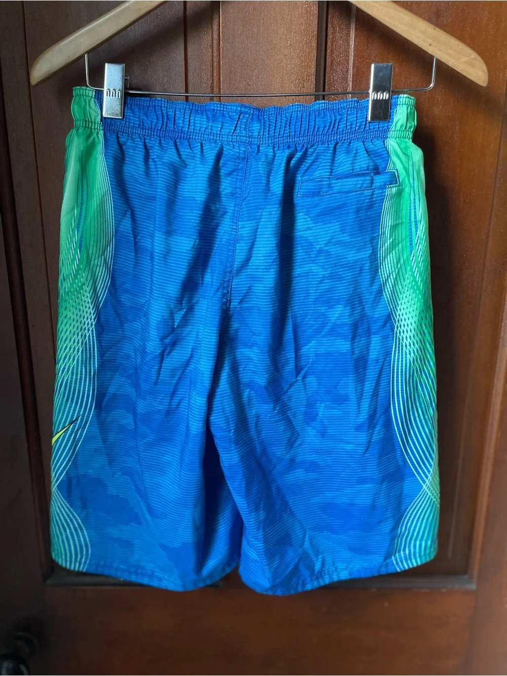 Nike boys extra large blue / green swimtrunks